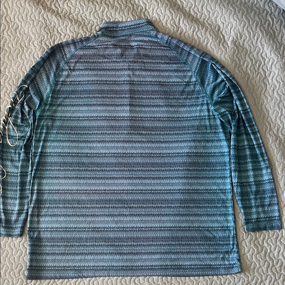 Striped Blue Men's Rash Guard - Picture 2 of 6